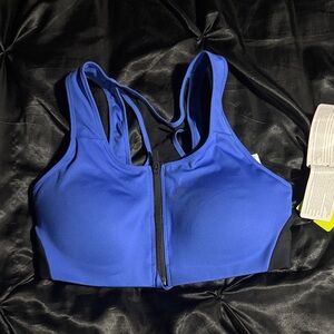 Nike Electric Blue Front-Zip Sports Bra
